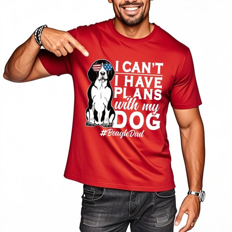 Short Sleeve Shirt Comfortable For him Oneck tshirt Cotton Beagle Dog With American Flag Sunglasses Everyday For her tops S
