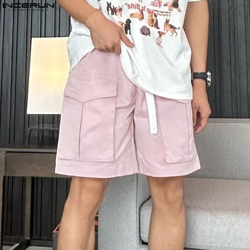 

INCERUN Летние мужские шорты с эластичной резинкой на талии Брюки-карго