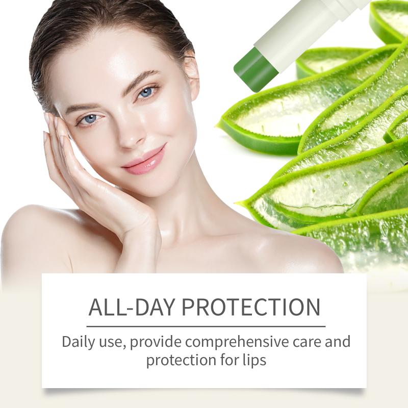 Bálsamo Labial Hidratante Profundo de Aloe Vera Suaviza Líneas Elimina Piel Muerta Anti-Sequedad Nutritivo Brillo de Larga Duración Cuidado Labial