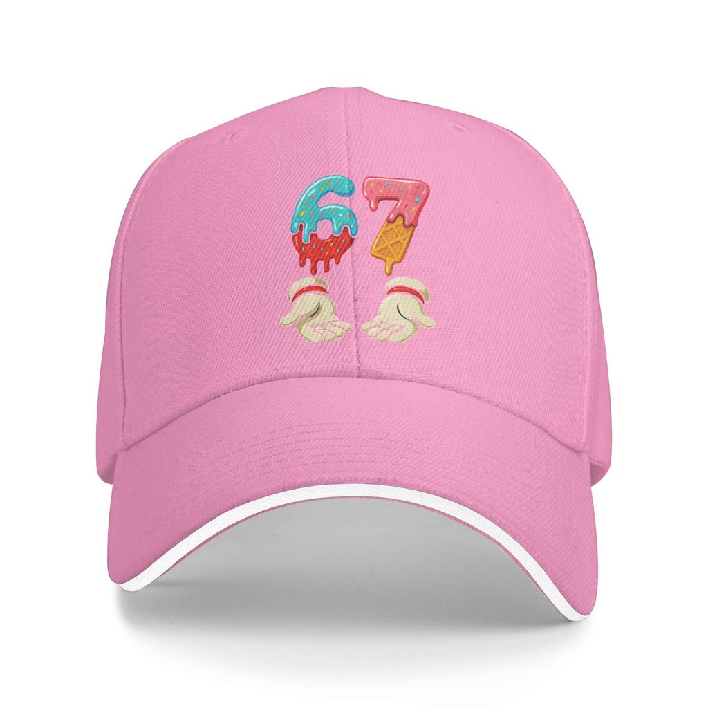 Six Seven 6 7 Meme Funny Christmas Ice Cream Drip Xmas Santa Baseball Cap Adjustable Hip Hop Hats Men Trendy Print Baseball Caps