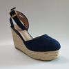 Platform Shoes Women Wedge Heels Blue Elegant Ladies Party Shoes Fashion Espadrille Wedge Heel 10cm Plus Size 42
