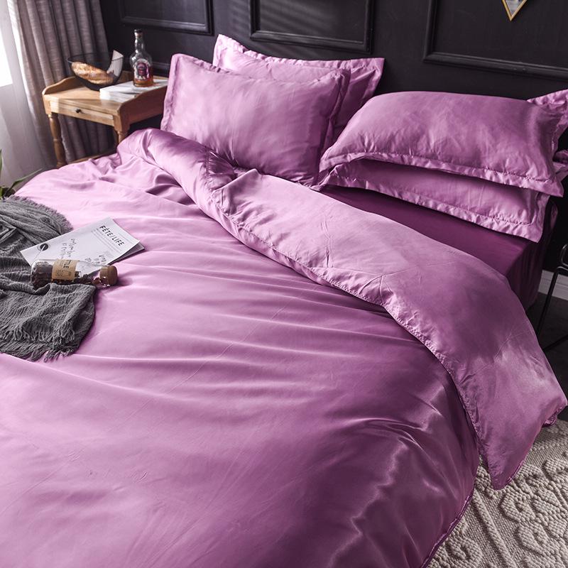 Summer Silk Luxury Plain Color 4-Piece Set - Light and Simple Design
