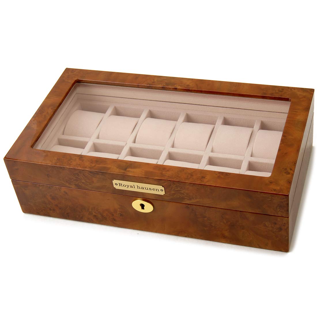 Royal Hausen watch storage case, holds 12 watches, GC02-LG3-12, brown [Used]