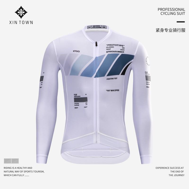 Men Women Cycling Jersey Long Sleeve Breathable Moisture Wicking Bike Top Road Ride