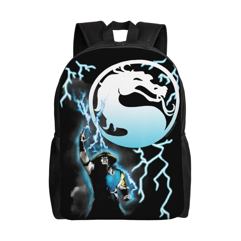 Mortal Kombat Klassic Raiden Backpack for Men Women Fashion High School Daypack College Canvas Bags with Pocket