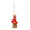 Mini Witch Broom Car Pendant Wooden Halloween Ornament for Rearview Mirror 1:6/1:12 Miniature Doll Houses Scale Accessory