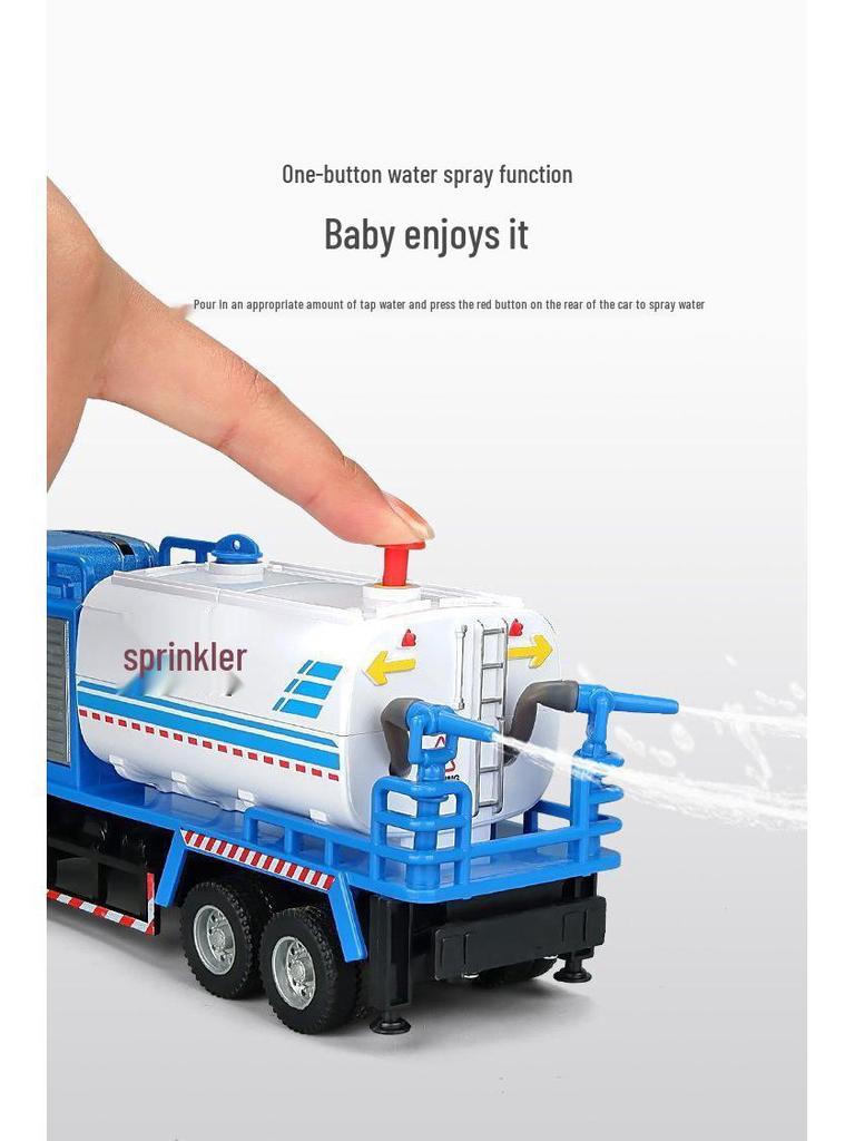 He Kai Toy Fire Truck: Large Alloy Model with Water Spray, Opening Doors, Sound and Light Effects.