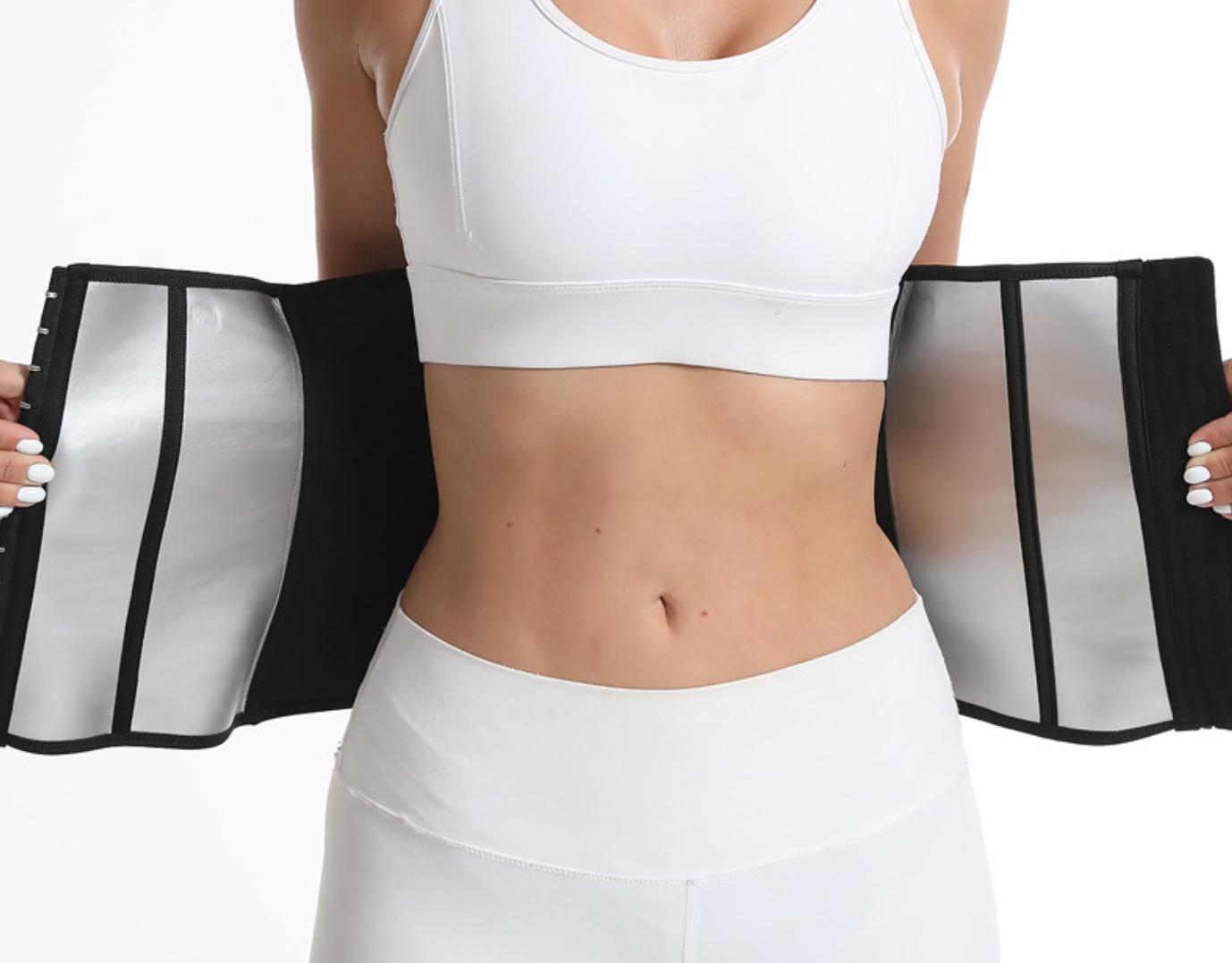 

Женский пояс для пота в сауне для похудения, тренажер для талии, корсет для похудения, Корректирующее белье для живота 4XL/5XL серебряный