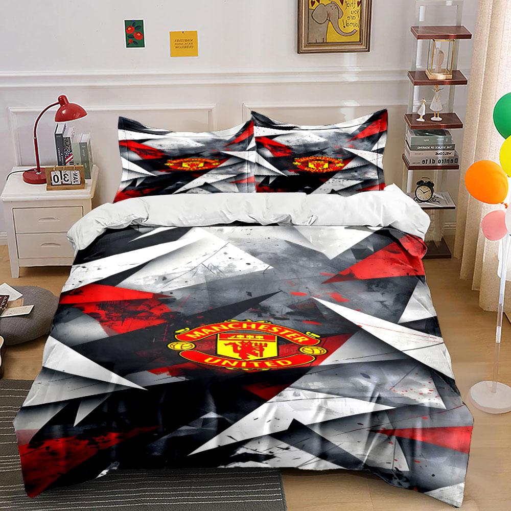 Geometric shapes and Manchester United. Bedding sets Duvet cover sets Duvet covers Pillowcases(1*Duvet Cover 2*Pillowcases without duvet insert) 135x200cm