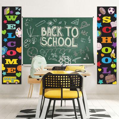 Welcome Back To School Banner Decoration First Day of School Backdrop Door Sign for School Classroom Decorations