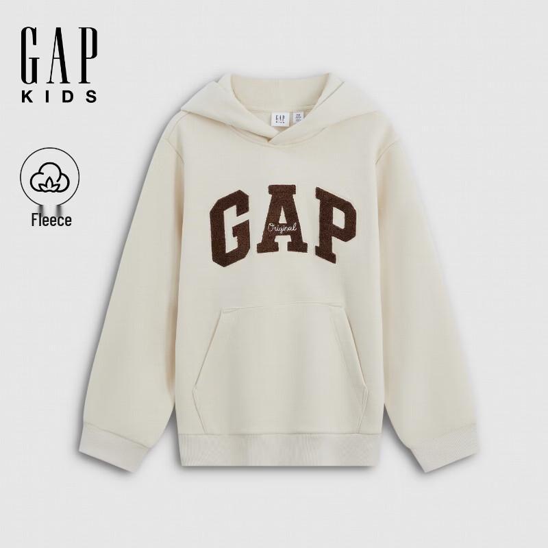 Gap Boys' Logo Towel Embroidery Fleece Hooded Sweatshirt