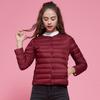 White Duck Down Light and Thin Round Neck Down Jacket Women's V-neck Warm Liner Short Jacket Autumn and Winter Women's Clothing Collarless Large Size