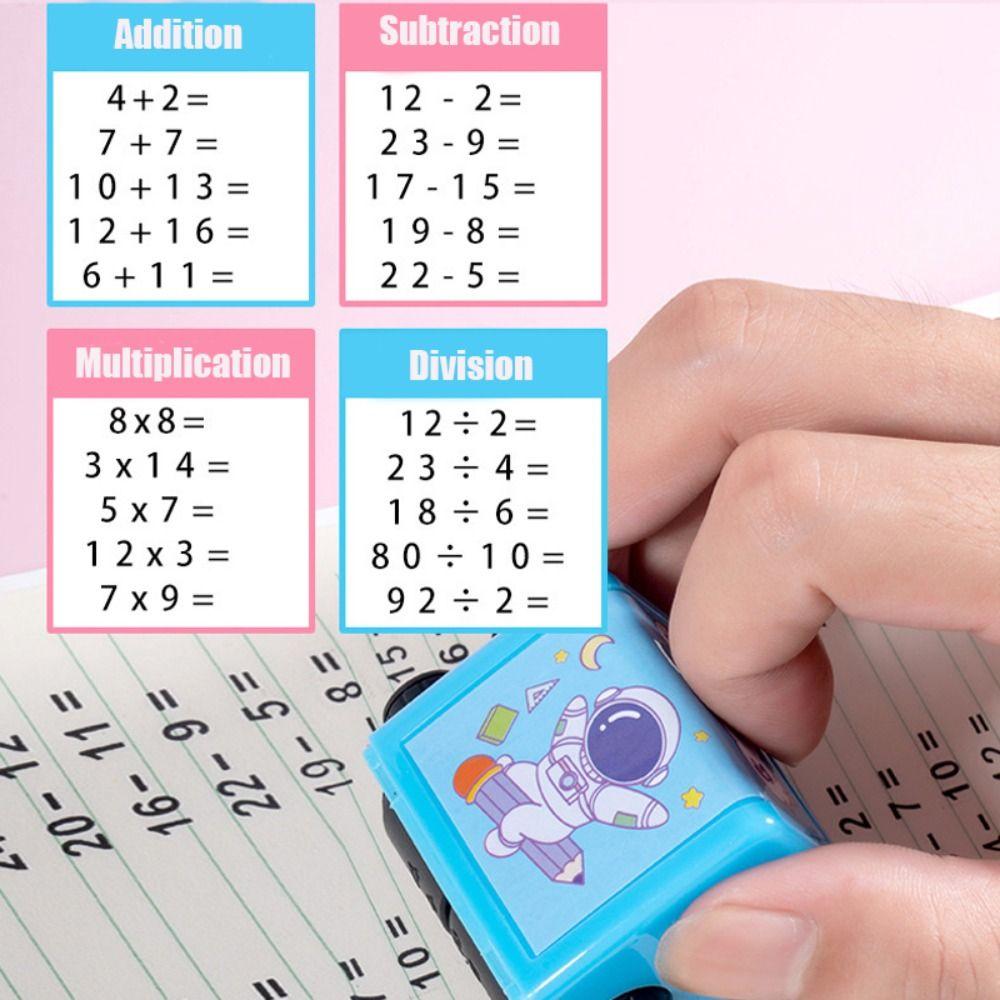 DIY Children Math Stamp Cartoon Roller Arithmetic Seal Creative Gifts