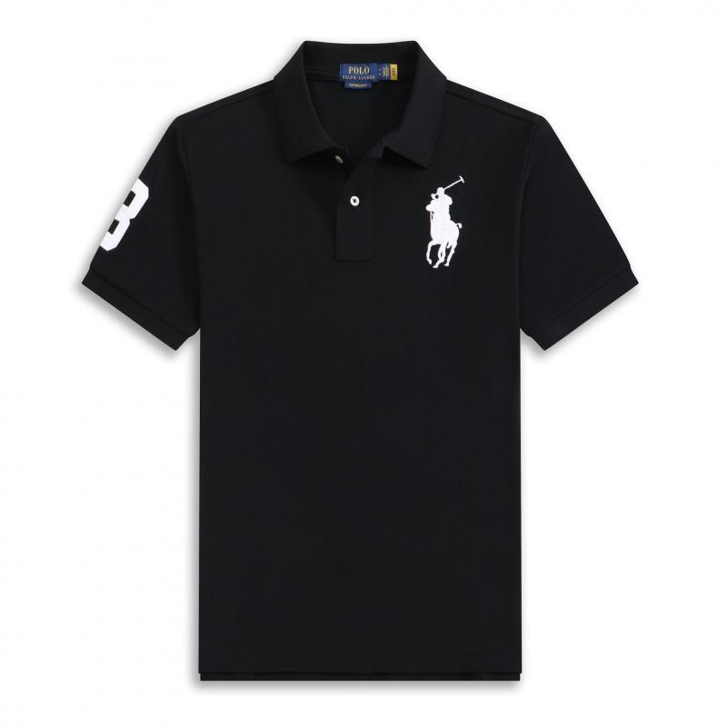 Camisa Polo Masculina com Bordado Big Pony Verão Manga Curta Camiseta Business
