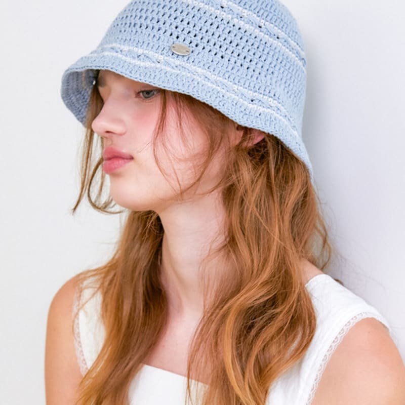 OVLA [HAND CROCHET] cotton touch bucket hat_3color HA048