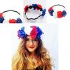 Beautiful Red White Blue Flower Crown Headband For Royal Celebrations