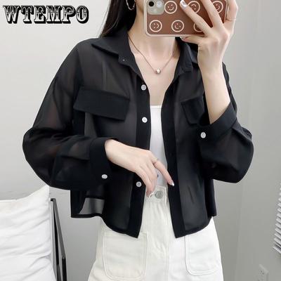 Schal Chiffon Shirt Damen Sonnenschutzjacke Sommer Kurzjacke gepaart mit Klimaanlage Shirt Dünne Strickjacke