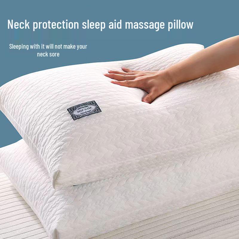 Durable Cotton Neck Support Pillow for Home, Hotel, or Dorm Use - Ideal Sleep Aid