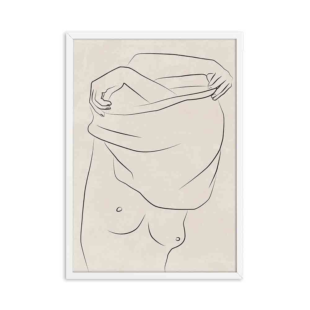 Mid Century Modern Nude Minimalist Art Canvas Painting Poster Woman Line Drawing Print Home Decor Wall Picture For Bathroom