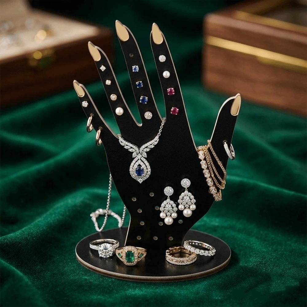 Lightweight Hand Shaped Ring Display Stand Compact Size Jewelry Storage Holder Holiday Gift