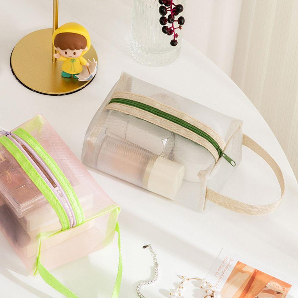Zipper Storage bag Makeup Brushes Mesh Makeup Bags Cosmetic Bag Make Up Box Toiletry bags