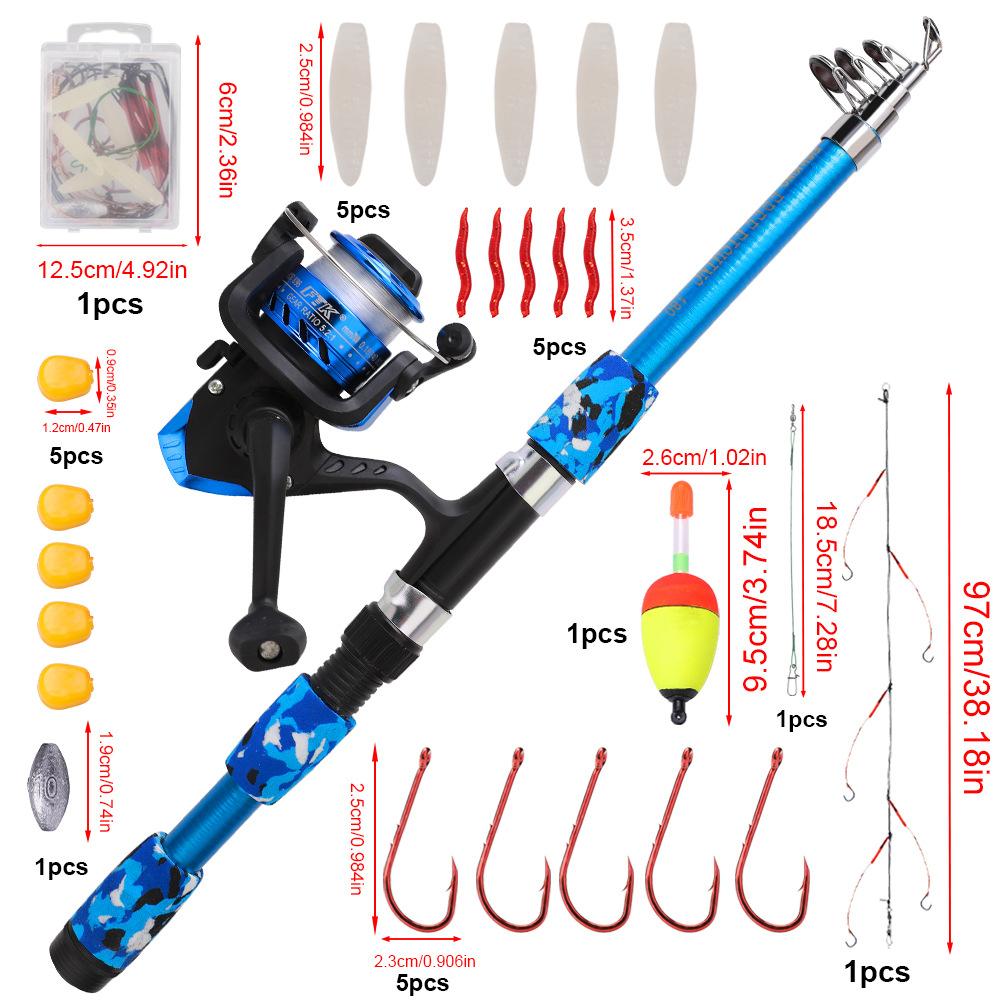 Sea Rod 1.8m Telescopic Lure Portable Beginner Combo Soft Bait Carp Fishing Cross-Border 1.8 m