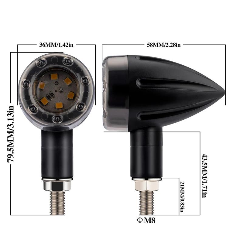 High Brightness Motorcycle LED Bullet Taillight Turn Signal Brake Lamp with Daytime Running Light Function