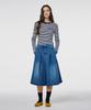 Opeundoeoseutyudio Half Plaid Denim Skirt Navy