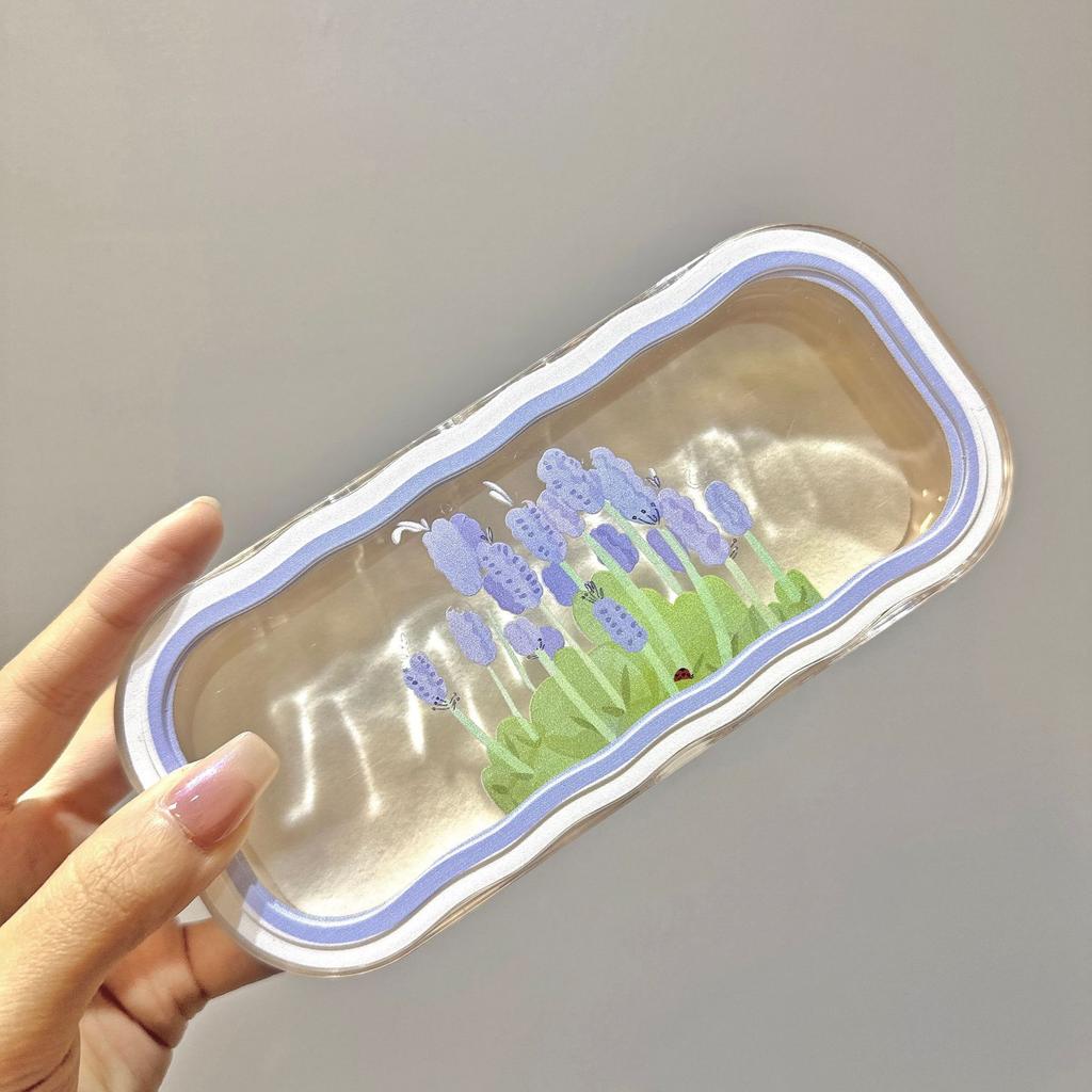 Minimalist Floral Bow Wavy Eyeglass Case,Creative Personalized Glasses Storage Box, Butterfly Kitty Eyewear Holder For Students