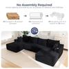132 Giant U-Shaped Modular Sectional Couch for Living Room Sofa In A Box Oversized Sofa Sleeper with Deep Seat No Assembly Requ