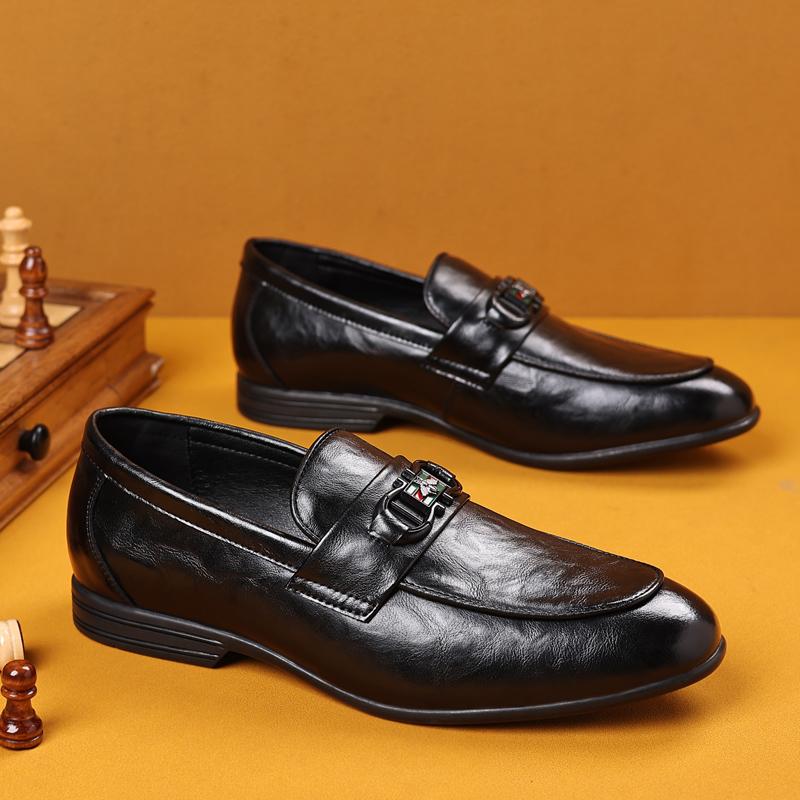 High-quality Men's Formal Shoes Leather Luxury Party Dating Wedding Male Shoes Brown Oxford Business Shoes Men's Loafers