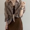 Chinese Style Buttoned Chinese Style Shirt Women Summer Suspender Dress with Outerwear Cardigan Thin Sun Protection