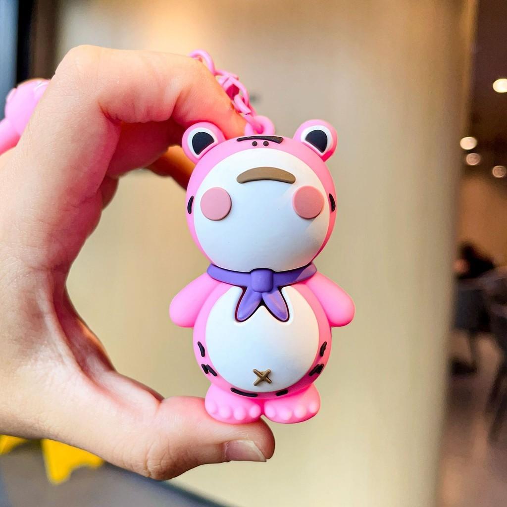 Adorable Cartoon Frog Keychain Silicone Key Accessory For Bags And Cars