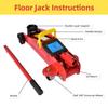 Carrello idraulico orizzontale da 2 tonnellate realizzato in acciaio sintetico rosso resistente durevole
