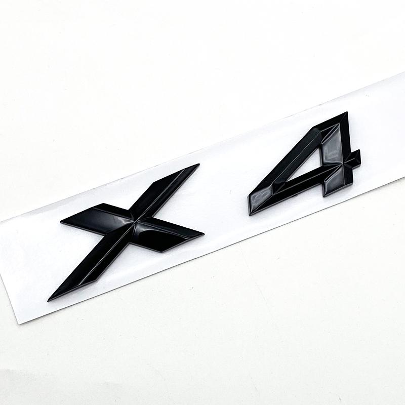 3D ABS Black Chrome Car Letters Rear Trunk Badge X4 Logo For BMW X4 Sticker Emblem X4 Lettering Accessories