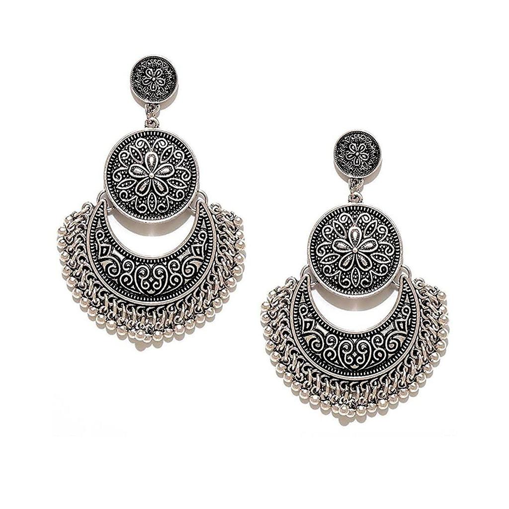 YouBella Fashion Jewellery for women Afghani Tribal Oxidised Dangler Earrings for Girls and Women