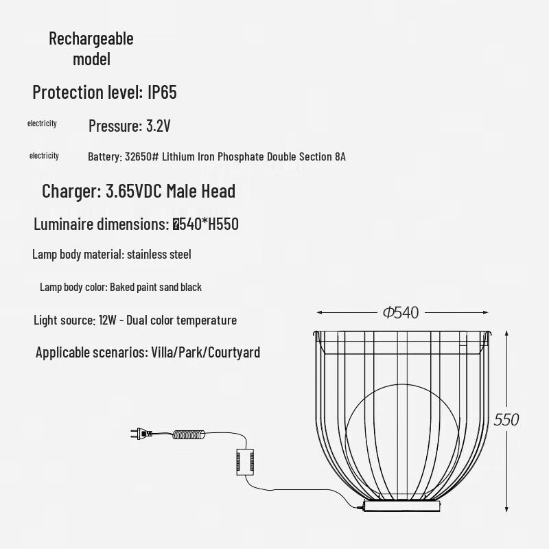 Outdoor Solar Stainless Steel Lawn Lamp