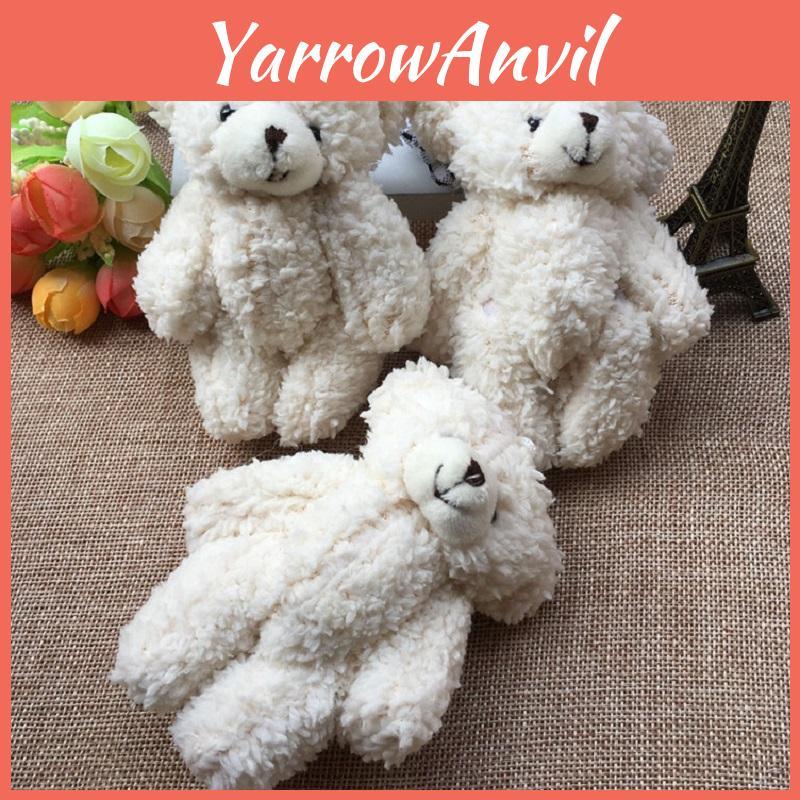 Adorable 10pcs 12cm Mini Plush Bear Wedding Gift Decor Soft Stuffed Dolls