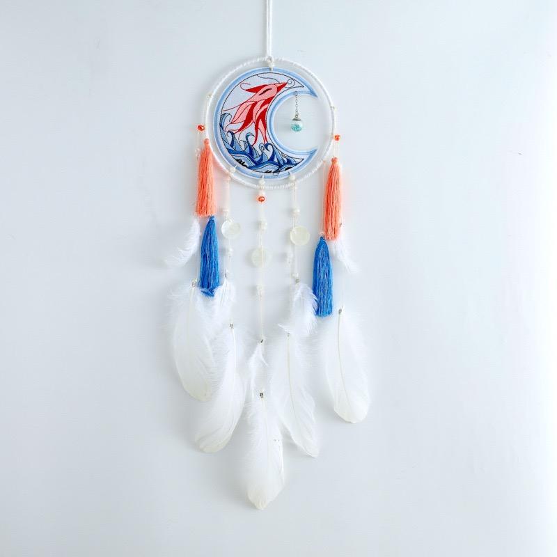 Vintage Feathers Dream Catcher Tassels Wind Chimes Wall Hangings Door Pendants Handmade Ornaments For Girls Holiday Gifts