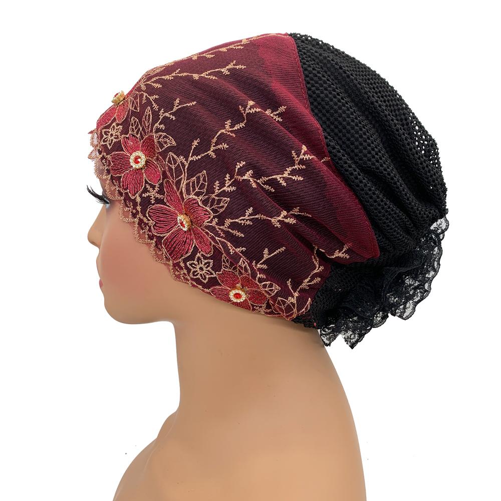 Ademende Geborduurde en Kralen Turban Hoeden voor Vrouwen