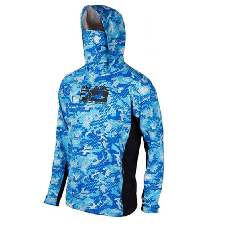 

Ocean Fishing Shirt Sunscreen Suit Long-sleeved Anti-ultraviolet Mask Hooded Upf 50+ XXXL