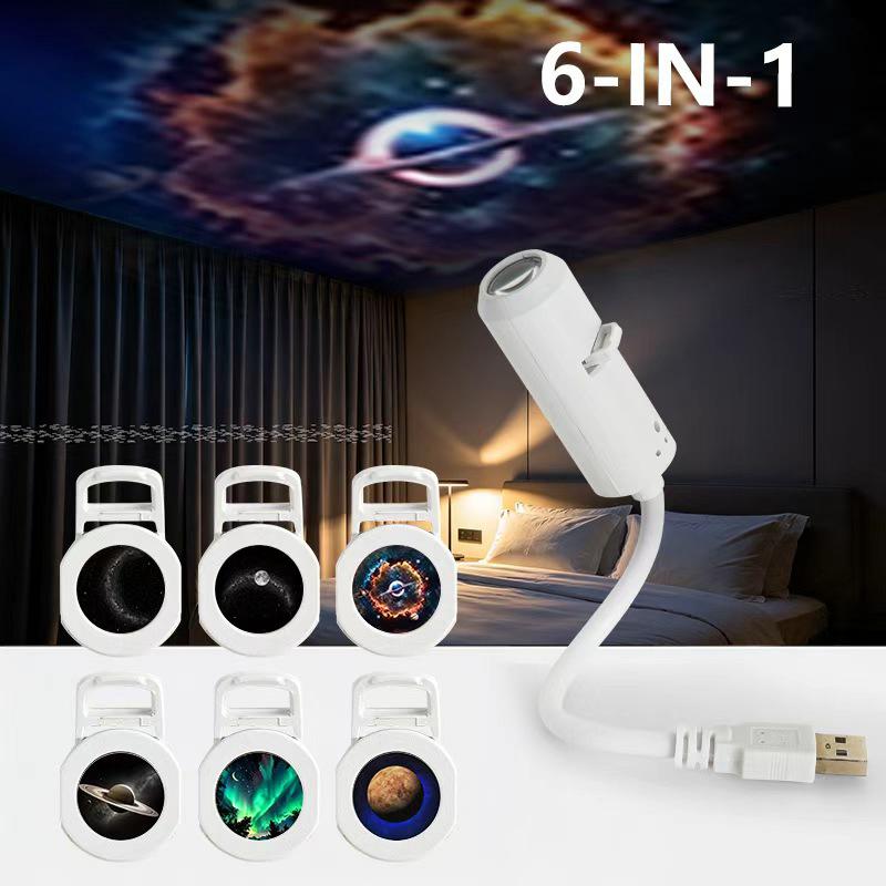 USB Galaxy Projektor Nachtlicht 360° Drehbar LED Sternenhimmel Umgebungslicht für Party Heimdekoration