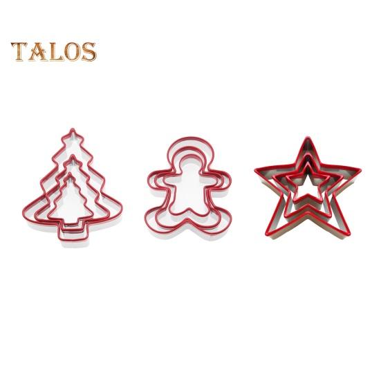 3Pcs Biscuit Mold Durable Stainless Steel Christmas Tree Star Shaped Cookie Cutter for Festive Holiday