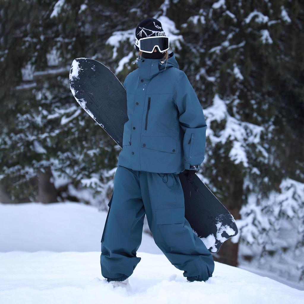 Skiwear men and women winter outdoor waterproof windproof thickened warm thickened snowboard snowboarding clothes ski suit set