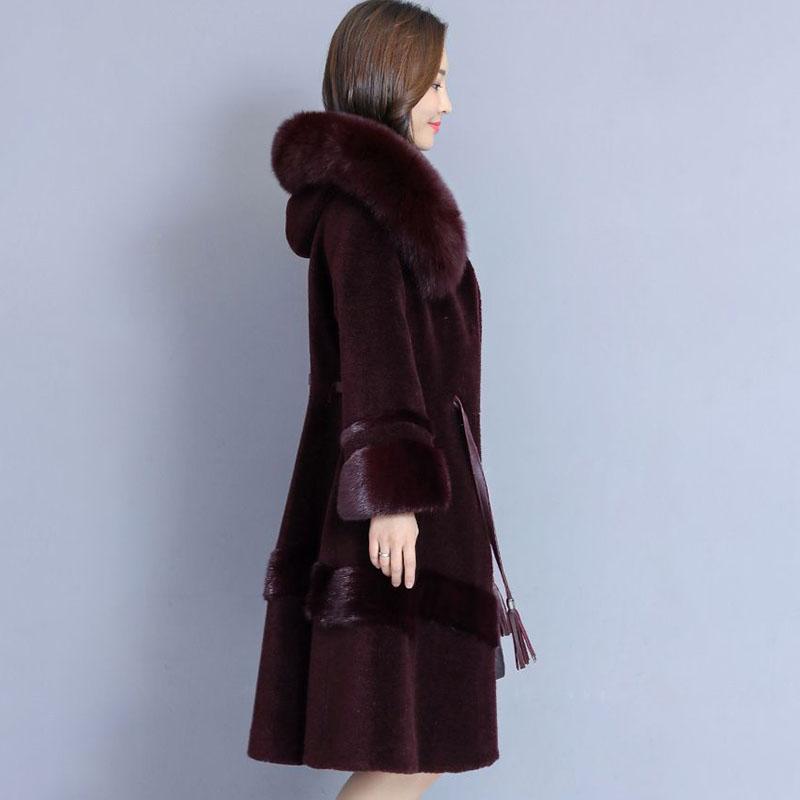 Long Sleeve Warmth Windbreaker Large Size Woolen Coat Spring and Autumn Large Size Woman's Clothing