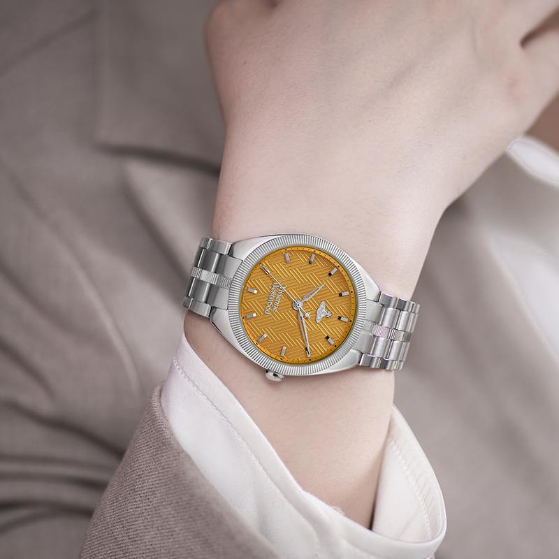 Vivienne Westwood Quartz Watch Stainless Steel Band Orange Dial 50m Water Resistant Women watches DWVV281TNSL-DW