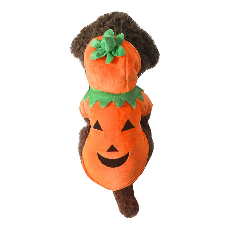 Halloween Hund Kürbis Kapuzenkleidung Lustige Verwandlungskleidung Feiertag Polar Fleece Hundekleidung für Kleine Mittelgroße Hunde