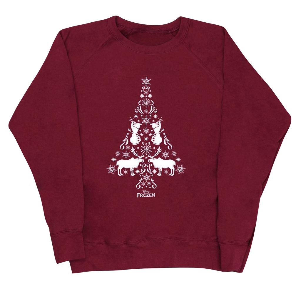 Disney Womens/Ladies Frozen Christmas Tree Sweatshirt