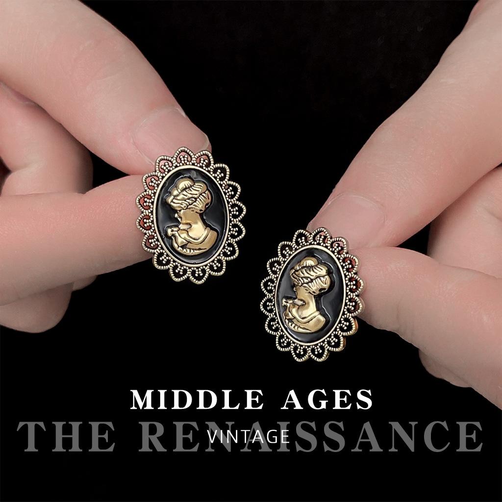 Французские придворные серьги-пусеты, серьги в стиле ретро-барокко