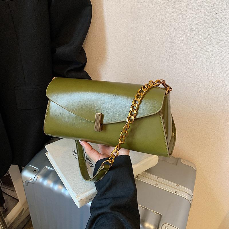 Spring new crossbody popular shoulder armpit bag simple texture baguette fashion high sense versatile bag